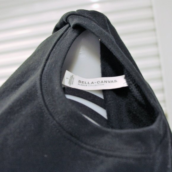 Bella Canvas Black Cropped Sweatshirt Size Large - Picture 8 of 9